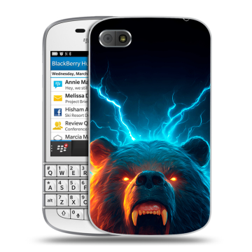Пластиковый чехол на BlackBerry Q10 с принтом Медведь