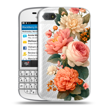 Пластиковый чехол на BlackBerry Q10 с принтом цветы