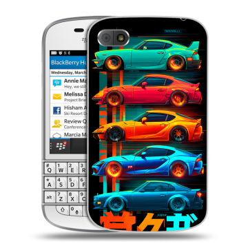 Пластиковый чехол на BlackBerry Q10 с принтом машины тачки