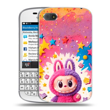 Пластиковый чехол на BlackBerry Q10 с принтом Labubu Лабубу Пластиковый чехол на BlackBerry Q10 с принтом Labubu Лабубу