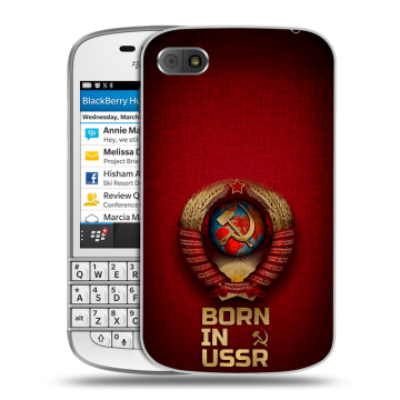 Пластиковый чехол на BlackBerry Q10 с принтом Флаг Герб СССР