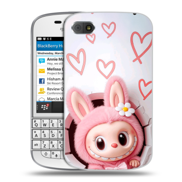 Пластиковый чехол на BlackBerry Q10 с принтом Labubu Лабубу Пластиковый чехол на BlackBerry Q10 с принтом Labubu Лабубу