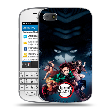 Пластиковый чехол на BlackBerry Q10 с принтом Demon Slayer Клинок рассекающий демонов Пластиковый чехол на BlackBerry Q10 с принтом Demon Slayer Клинок рассекающий демонов