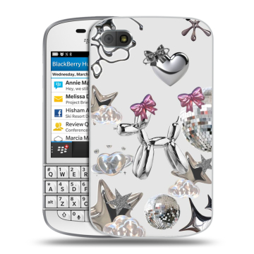 Пластиковый чехол на BlackBerry Q10 с принтом Y2K Пластиковый чехол на BlackBerry Q10 с принтом Y2K