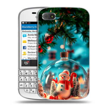 Пластиковый чехол на BlackBerry Q10 с принтом Новый год
