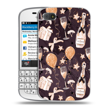 Пластиковый чехол на BlackBerry Q10 с принтом Новый год