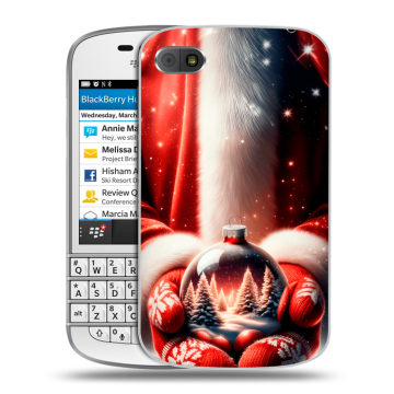 Пластиковый чехол на BlackBerry Q10 с принтом Новый год