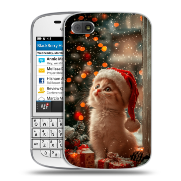 Пластиковый чехол на BlackBerry Q10 с принтом Новый год
