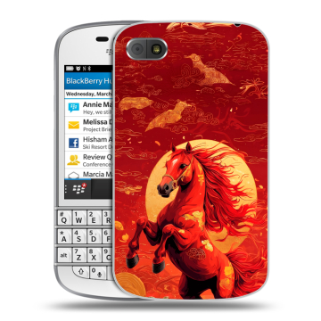 Пластиковый чехол на BlackBerry Q10 с принтом Новый год