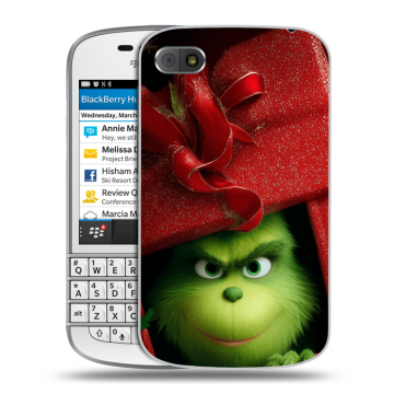 Пластиковый чехол на BlackBerry Q10 с принтом Новый год