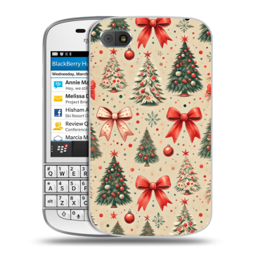 Пластиковый чехол на BlackBerry Q10 с принтом Новый год