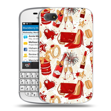 Пластиковый чехол на BlackBerry Q10 с принтом Новый год