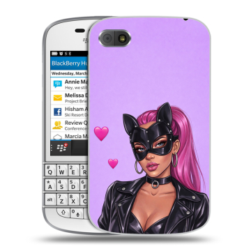 Пластиковый чехол на BlackBerry Q10 с принтом женский