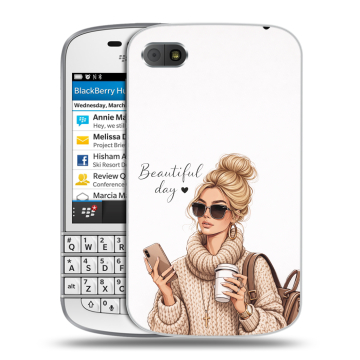 Пластиковый чехол на BlackBerry Q10 с принтом женский Пластиковый чехол на BlackBerry Q10 с принтом женский