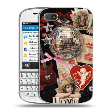 Пластиковый чехол на BlackBerry Q10 с принтом для девочек