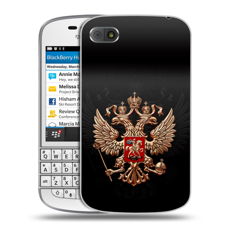 Пластиковый чехол на BlackBerry Q10 с принтом Герб России Пластиковый чехол на BlackBerry Q10 с принтом Герб России