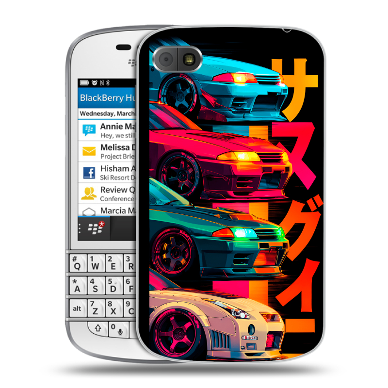 Пластиковый чехол на BlackBerry Q10 с принтом Гоночные машины Пластиковый чехол на BlackBerry Q10 с принтом Гоночные машины