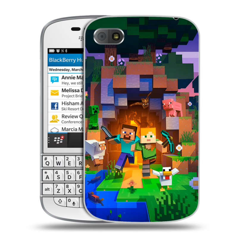 Пластиковый чехол на BlackBerry Q10 с принтом Майнкрафт Minecraft Пластиковый чехол на BlackBerry Q10 с принтом Майнкрафт Minecraft