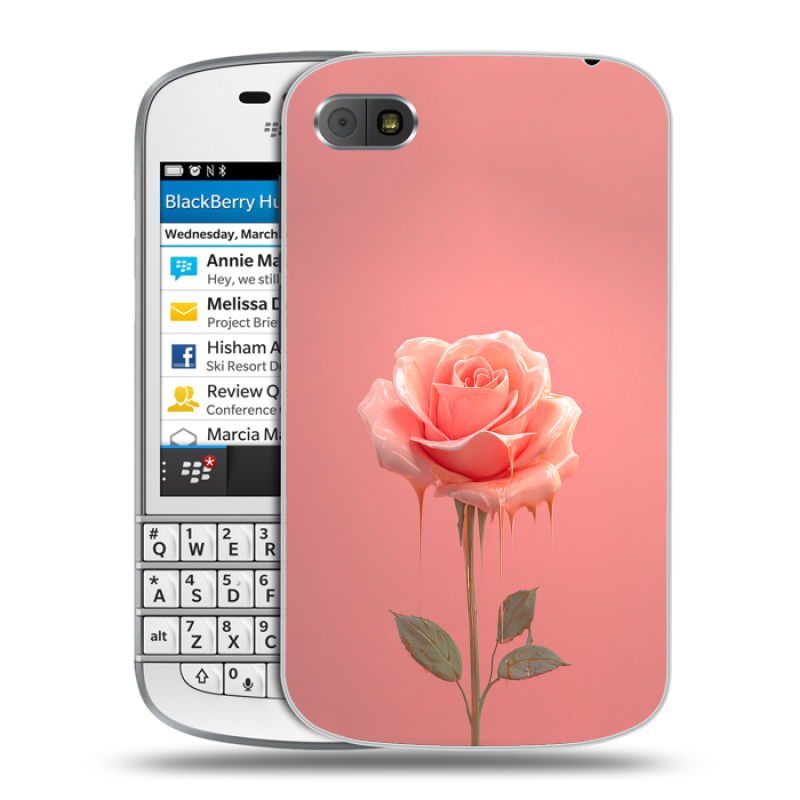 Пластиковый чехол на BlackBerry Q10 с принтом Розовая роза Пластиковый чехол на BlackBerry Q10 с принтом Розовая роза