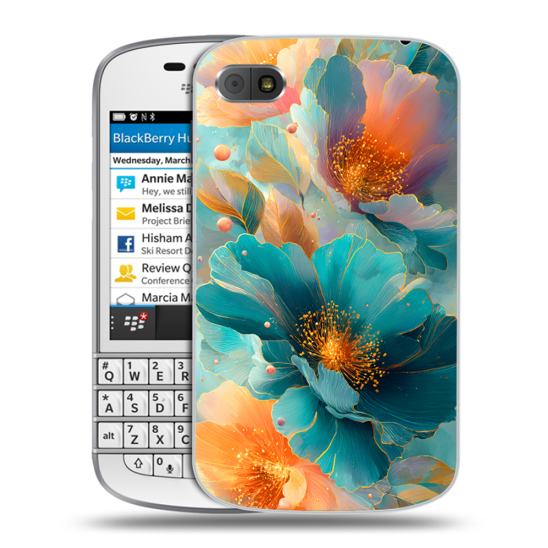 Пластиковый чехол на BlackBerry Q10 с принтом Цветы Пластиковый чехол на BlackBerry Q10 с принтом Цветы