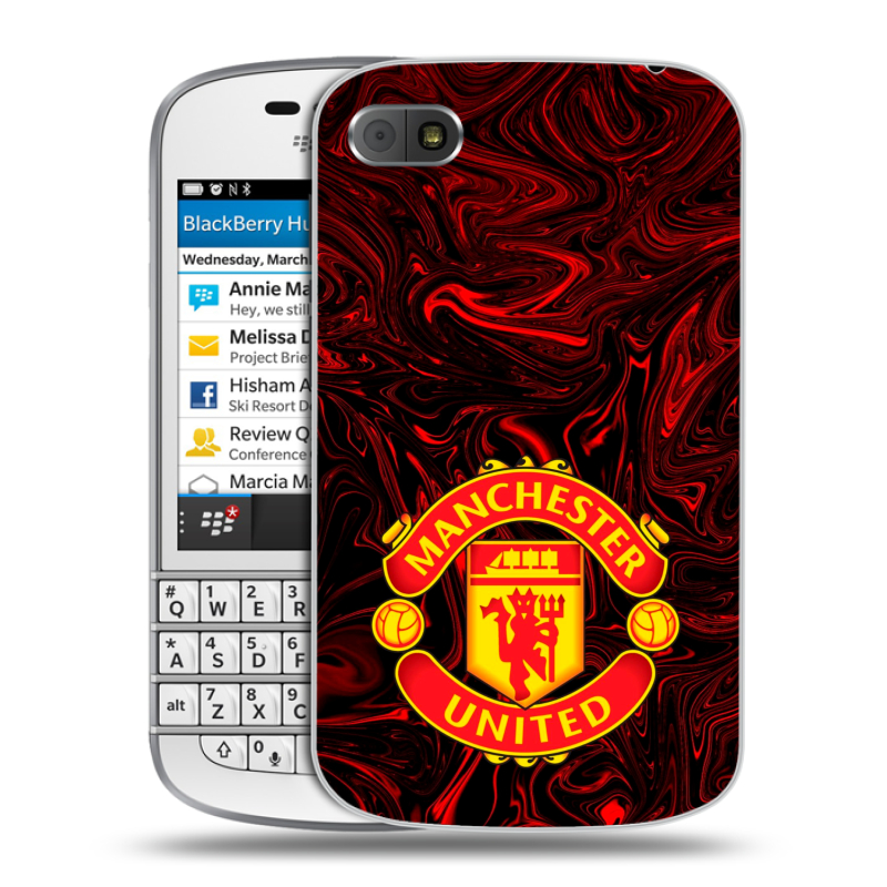 Пластиковый чехол на BlackBerry Q10 с принтом Manchester United Пластиковый чехол на BlackBerry Q10 с принтом Manchester United