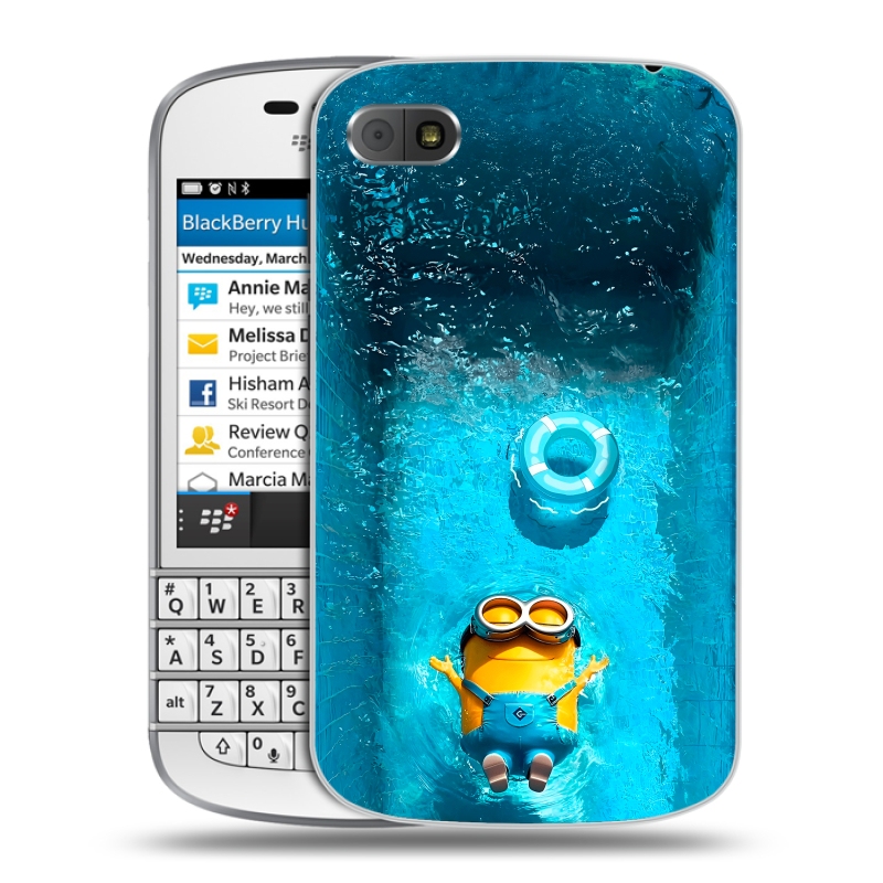 Пластиковый чехол на BlackBerry Q10 с принтом Миньоны Пластиковый чехол на BlackBerry Q10 с принтом Миньоны
