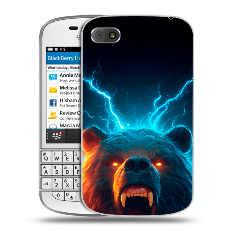 Пластиковый чехол на BlackBerry Q10 с принтом Медведь Пластиковый чехол на BlackBerry Q10 с принтом Медведь