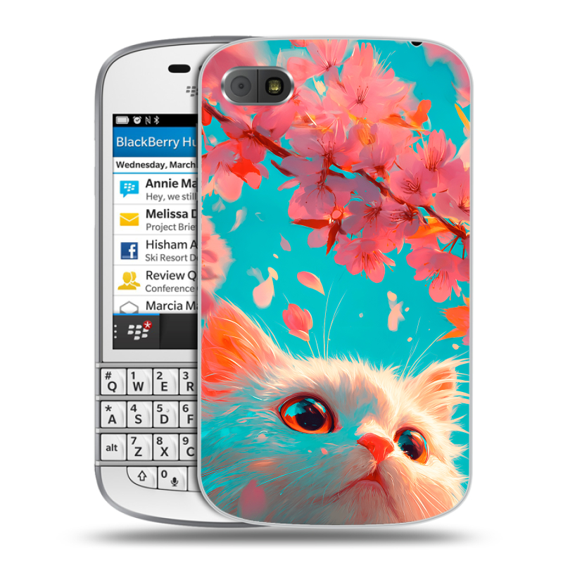 Пластиковый чехол на BlackBerry Q10 с принтом Красивый кот Пластиковый чехол на BlackBerry Q10 с принтом Красивый кот