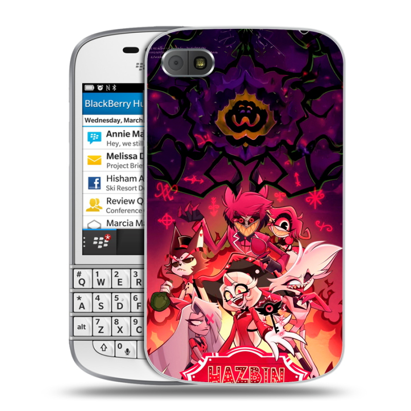 Пластиковый чехол на BlackBerry Q10 с принтом Hazbin Hotel Отель Хазбин Пластиковый чехол на BlackBerry Q10 с принтом Hazbin Hotel Отель Хазбин