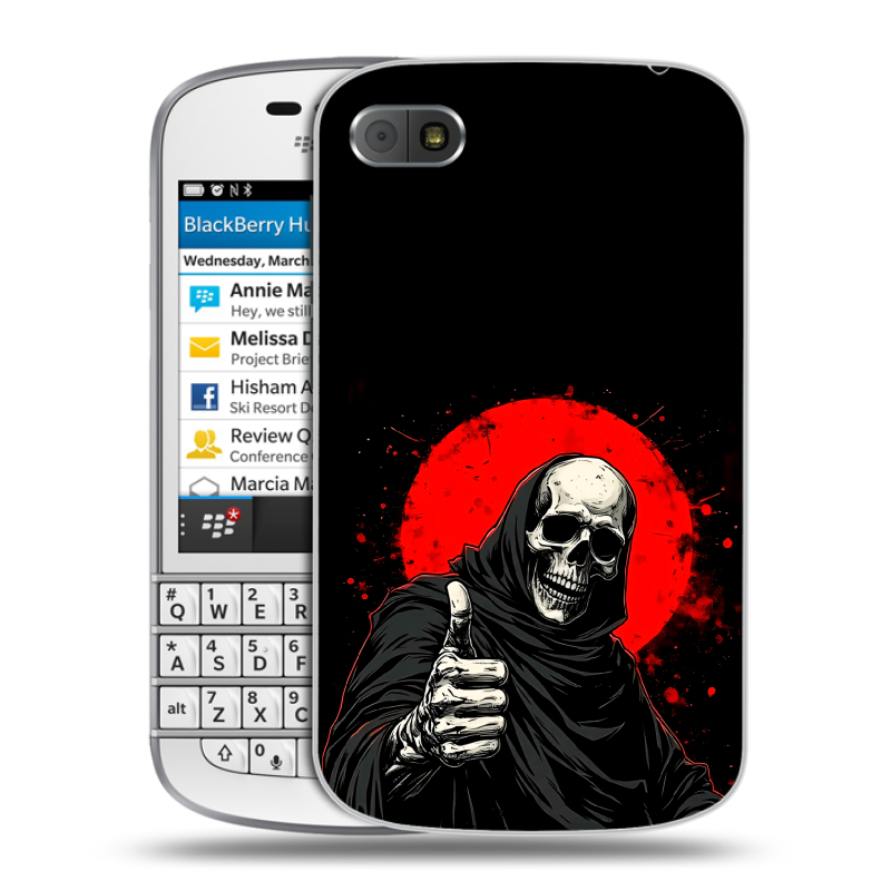 Пластиковый чехол на BlackBerry Q10 с принтом смешной скелет Пластиковый чехол на BlackBerry Q10 с принтом смешной скелет