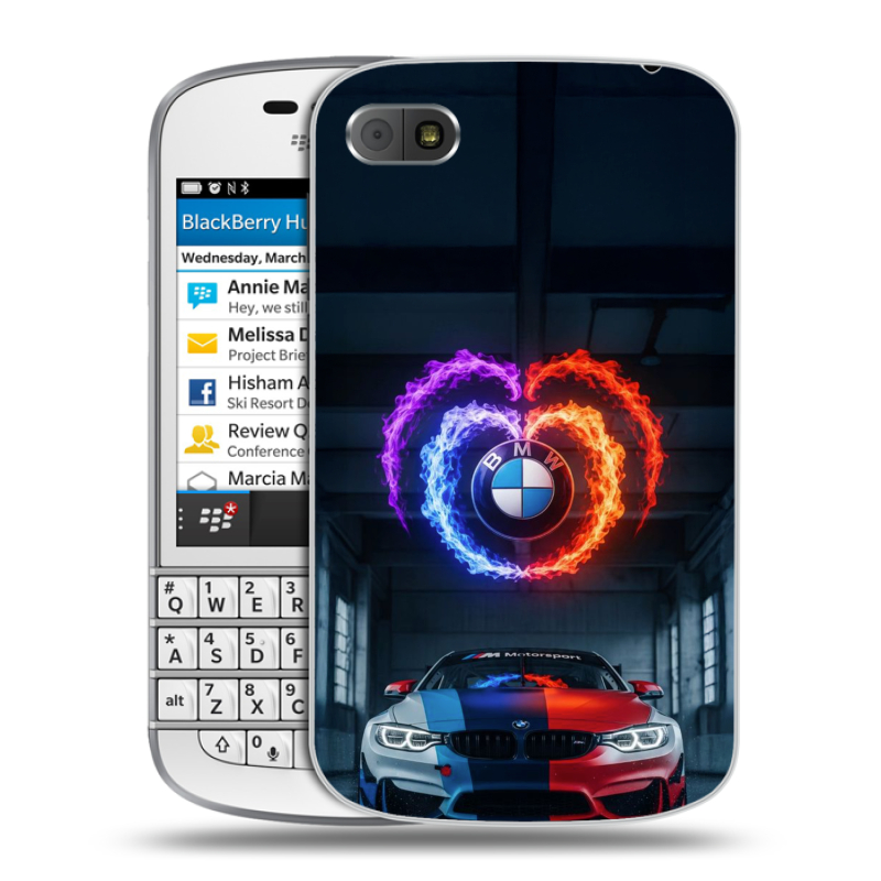 Пластиковый чехол на BlackBerry Q10 с принтом BMW БМВ Пластиковый чехол на BlackBerry Q10 с принтом BMW БМВ