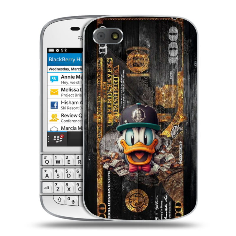 Пластиковый чехол на BlackBerry Q10 с принтом Дональд Дак Доллар Пластиковый чехол на BlackBerry Q10 с принтом Дональд Дак Доллар