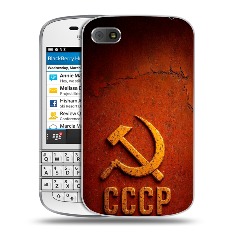 Пластиковый чехол на BlackBerry Q10 с принтом Флаг Герб СССР Пластиковый чехол на BlackBerry Q10 с принтом Флаг Герб СССР