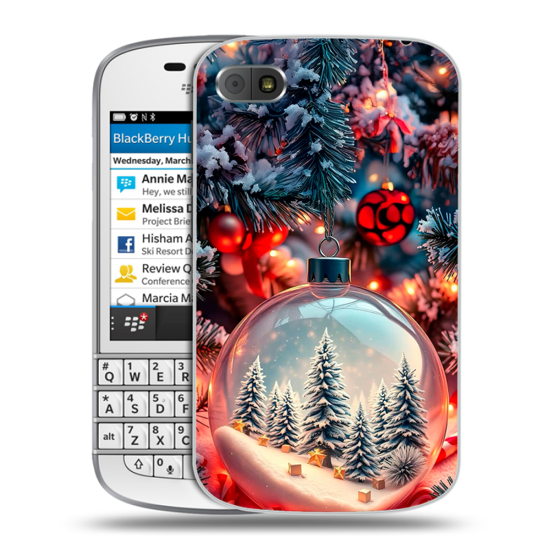 Пластиковый чехол на BlackBerry Q10 с принтом Новый год Пластиковый чехол на BlackBerry Q10 с принтом Новый год