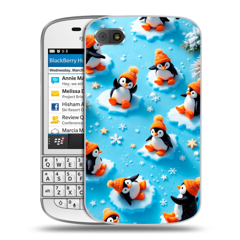 Пластиковый чехол на BlackBerry Q10 с принтом Новый год Пластиковый чехол на BlackBerry Q10 с принтом Новый год