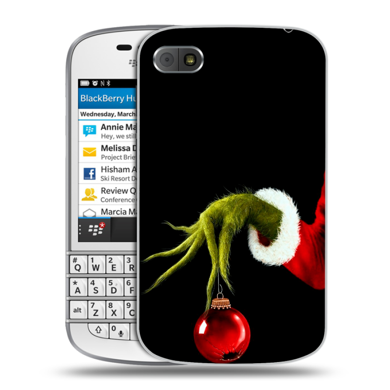 Пластиковый чехол на BlackBerry Q10 с принтом Новый год Гринч Пластиковый чехол на BlackBerry Q10 с принтом Новый год Гринч