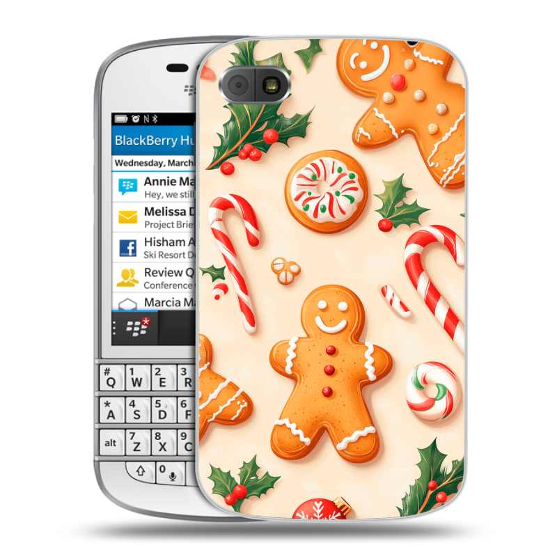 Пластиковый чехол на BlackBerry Q10 с принтом Новый год Пластиковый чехол на BlackBerry Q10 с принтом Новый год