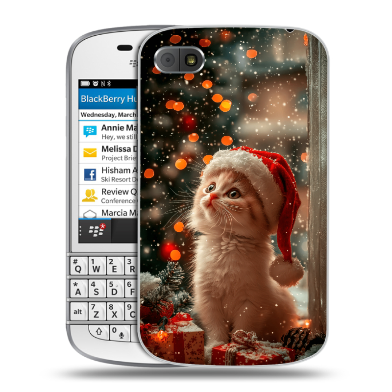 Пластиковый чехол на BlackBerry Q10 с принтом Новый год Пластиковый чехол на BlackBerry Q10 с принтом Новый год