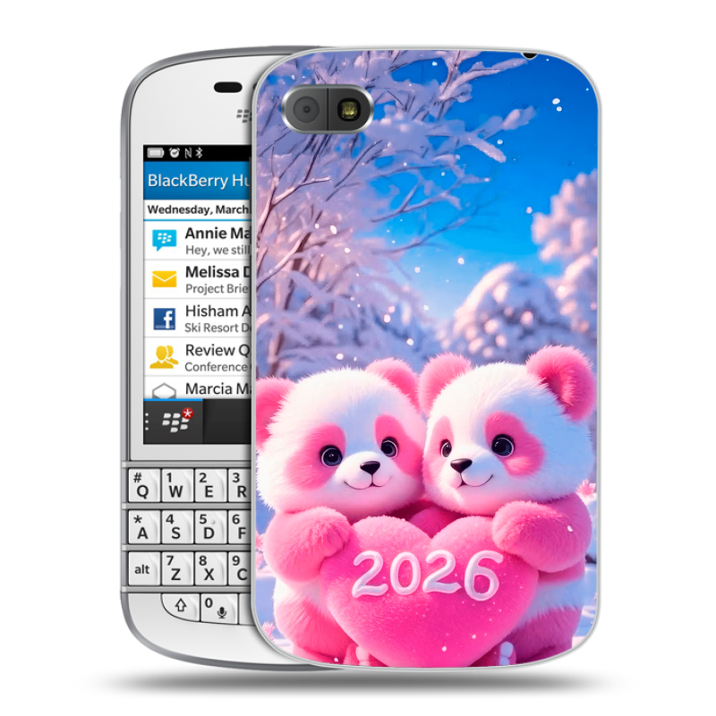 Пластиковый чехол на BlackBerry Q10 с принтом Новый год Пластиковый чехол на BlackBerry Q10 с принтом Новый год