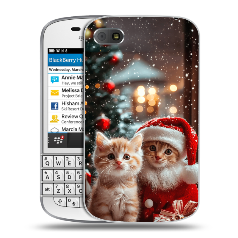 Пластиковый чехол на BlackBerry Q10 с принтом Новый год Пластиковый чехол на BlackBerry Q10 с принтом Новый год