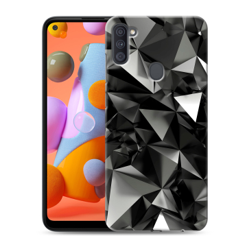 Силиконовый чехол на Samsung Galaxy A11 с принтом Черные кристаллы Силиконовый чехол на Samsung Galaxy A11 с принтом Черные кристаллы