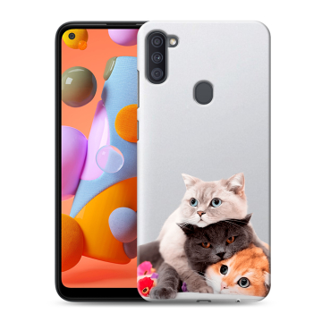 Силиконовый чехол на Samsung Galaxy A11 с принтом Кошки Силиконовый чехол на Samsung Galaxy A11 с принтом Кошки