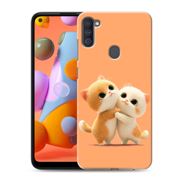 Силиконовый чехол на Samsung Galaxy A11 с принтом Милые котики Силиконовый чехол на Samsung Galaxy A11 с принтом Милые котики