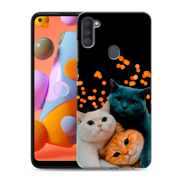 Силиконовый чехол на Samsung Galaxy A11 с принтом Кошки Силиконовый чехол на Samsung Galaxy A11 с принтом Кошки