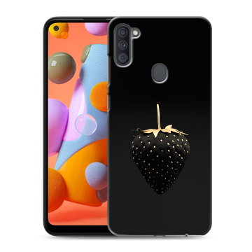 Силиконовый чехол на Samsung Galaxy A11 с принтом Черная клубника Силиконовый чехол на Samsung Galaxy A11 с принтом Черная клубника