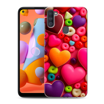 Силиконовый чехол на Samsung Galaxy A11 с принтом Сердечки Силиконовый чехол на Samsung Galaxy A11 с принтом Сердечки