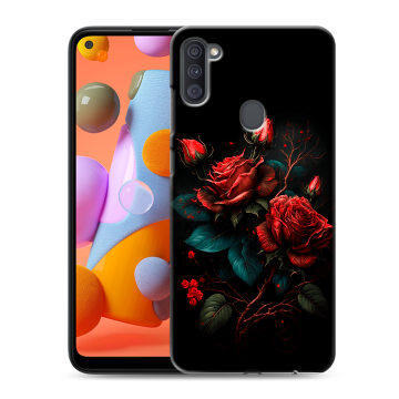 Силиконовый чехол на Samsung Galaxy A11 с принтом Розы красные