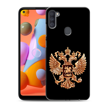 Силиконовый чехол на Samsung Galaxy A11 с принтом Герб России золотой Силиконовый чехол на Samsung Galaxy A11 с принтом Герб России золотой