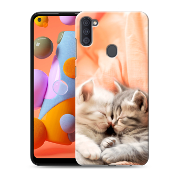 Силиконовый чехол на Samsung Galaxy A11 с принтом Котята