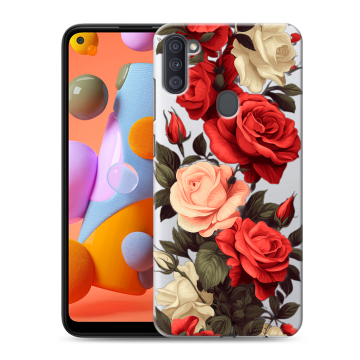 Силиконовый чехол на Samsung Galaxy A11 с принтом Розы